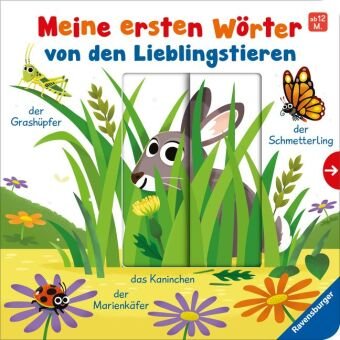 Meine ersten Wörter von den Lieblingstieren - Sprechen lernen mit großen Schiebern und Sachwissen für Kinder ab 12 Monaten Ravensburger Verlag