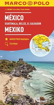 Meksyk, Gwatemala, Belize, Salwador. Mapa 1:2500000 Marco Polo