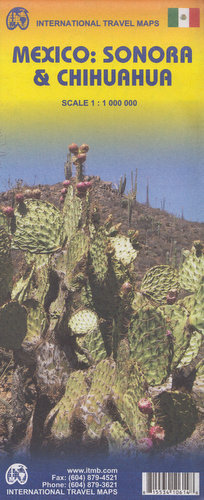 Meksyk Sonora Chihuahua. Mapa 1:1 000 000 ITMB Publishing