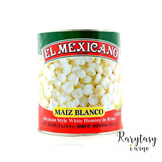 Meksykańska Biała Kukurydza Cacahuazintle do Zupy Pozole "Maiz Blanco | Mexican Style White Hominy in Brine" 822g El Mexicano El Mexicano