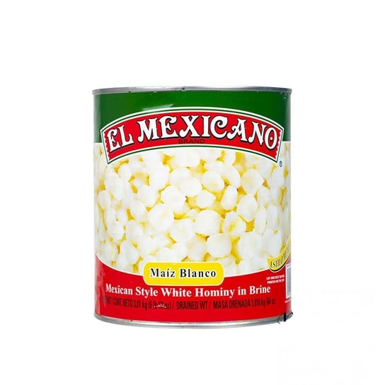 Meksykańska Kukurydza Cacahuazintle do Zupy Pozole "Maiz Blanco | Mexican Style White Hominy in Brine" 2,8kg El Mexicano El Mexicano