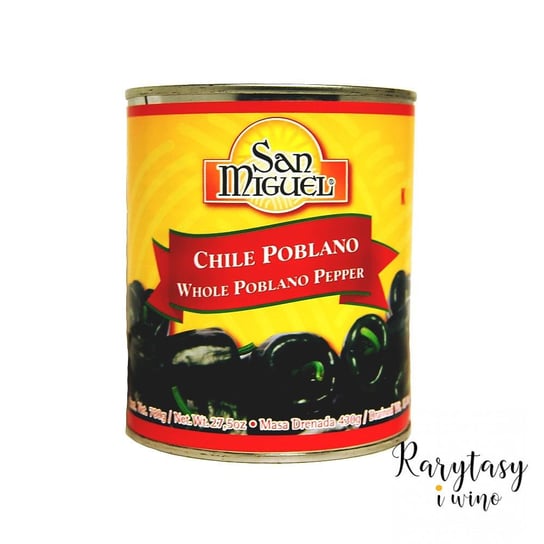 Meksykańska Papryka Chili Poblano w Zalewie [Idealne do Chilli Releno] "Chile Poblano | Whole Poblano Pepper" 780g San Miguel San Miguel
