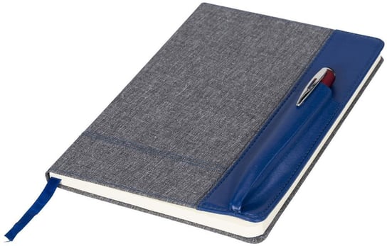 Melanżowy notatnik A5 z kieszonką, Niebieski - niebieski UPOMINKARNIA