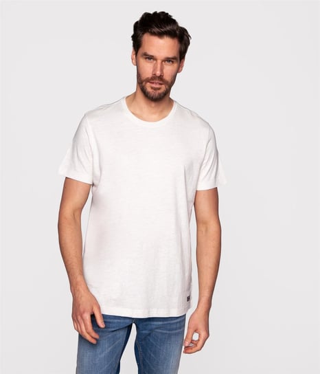 Melanżowy t-shirt z lnem TEO 4301 WHITE-XXL Lee Cooper