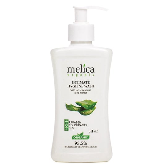 Melica Organic, płyn do higieny intymnej, z kwasem mlekowym i ekstraktem z aloesu, 300 ml Melica Organic