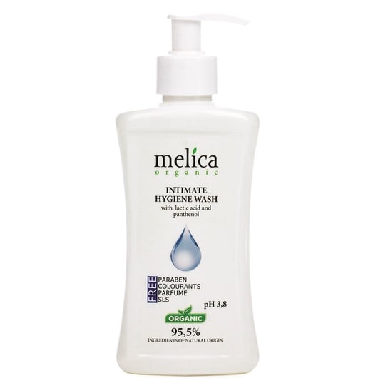 Melica Organic, płyn do higieny intymnej, z kwasem mlekowym i pantenolem, 300 ml Melica Organic