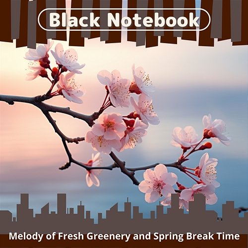 Melody of Fresh Greenery and Spring Break Time Black Notebook