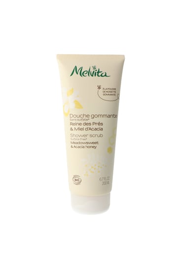 Melvita, Shower Scrub Meadowsweet & Acacia Honey, Peeling do ciała, 200ml Melvita