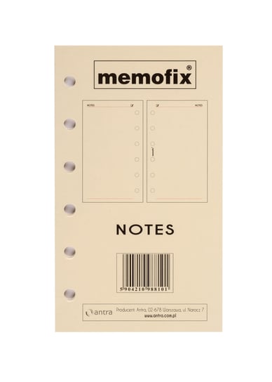Memofix, Wkład do organizera A6 Notes Antra