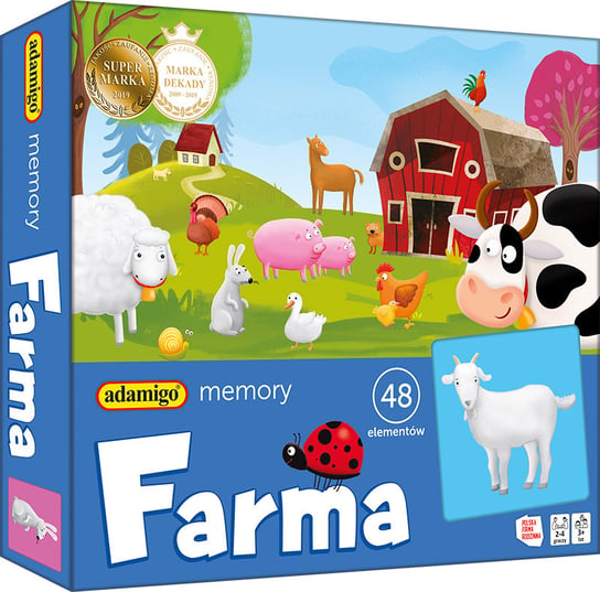 Memory - Farma, Adamigo, 48 elementów Adamigo