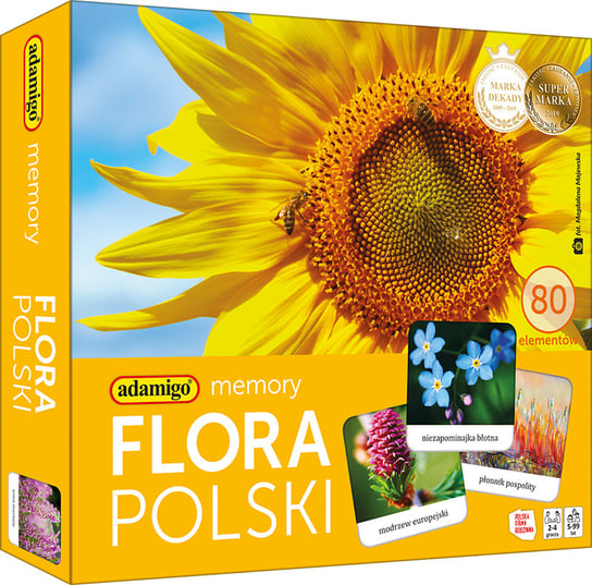 Memory - Flora Polski, gra, Adamigo, 80 elementów Adamigo