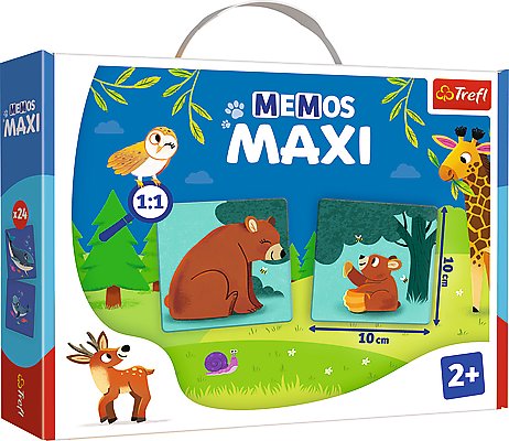 Memos Maxi Zwierzęta i ich dzieci, gra planszowa,Trefl Trefl