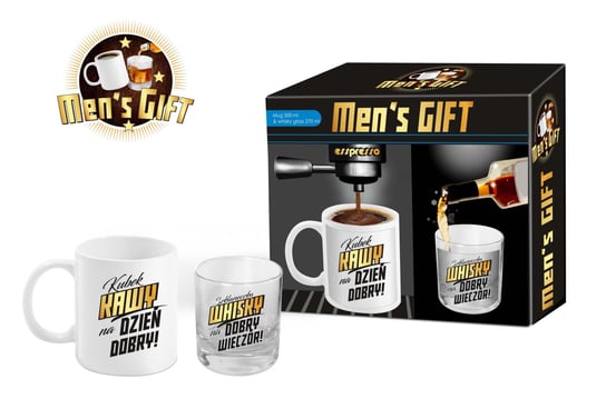 Men's Gift, Zestaw prezentowy dla mężczyzny: kubek + szklanka do whisky BGtech
