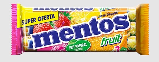 Mentos, gumy rozpuszczalne o smaku owocowym Fruit Mix, 3 x 38 g Nestle