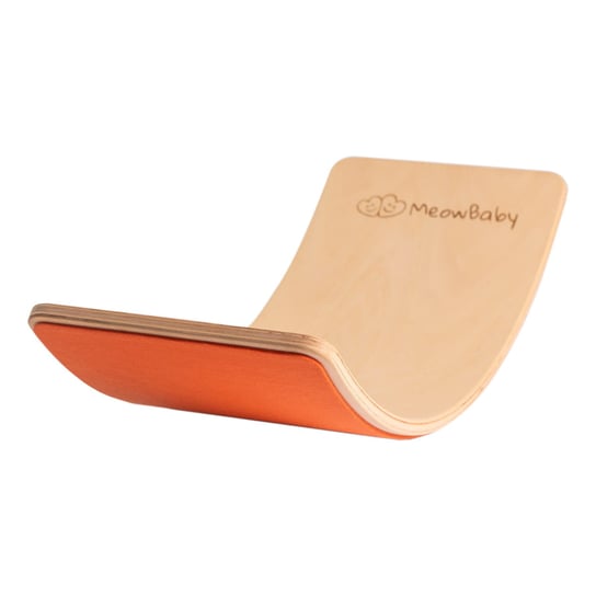 MeowBaby® Deska do Balansowania z Filcem 80x30cm dla Dzieci, Drewniany Balance Board, Pomarańczowy Inna marka