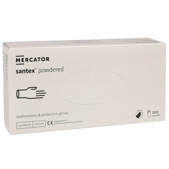 Mercator Medical, Białe rękawiczki lateksowe pudrowane, rozm. XL, 100 szt. Mercator Medical