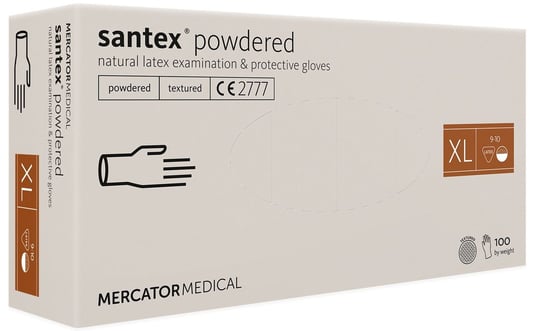 Mercator Medical, Rękawice Lateksowe Santex Powdered Xl Txt, 100 Sztuk Mercator Medical
