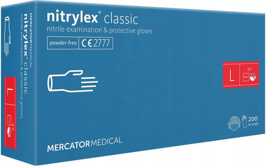 Mercator Medical, Rękawice nitrylowe nitrylex, classic blue, L, 200 szt. Mercator Medical
