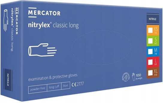 Mercator Medical, Rękawice Nitrylowe Nitrylex Classic Long, M, 100 Sztuk Mercator Medical