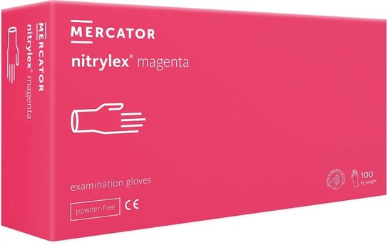 Mercator Medical, Rękawice Nitrylowe Nitrylex Magenta, Rozmiar, Xl, 100 Sztuk Mercator Medical