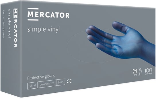 MERCATOR®  simple vinyl (blue) 100 szt., rozmiar S Mercator Medical