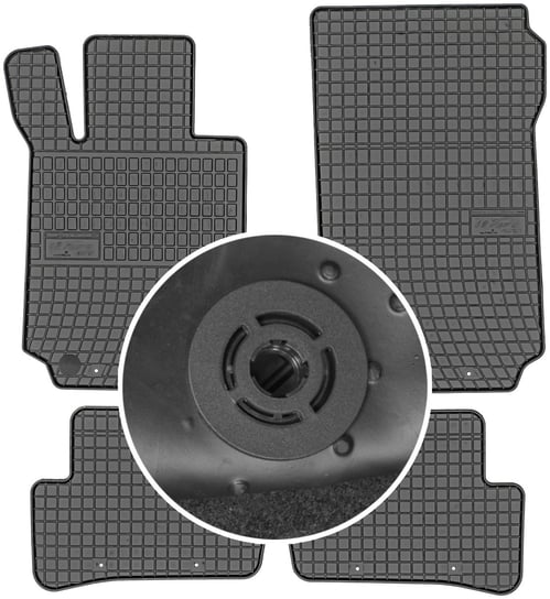 Mercedes C-Klasa W204 Sedan / Kombi od 2007-2014r. Dywaniki gumowe FROGUM 546030 + mocowania MAX-DYWANIK Frogum