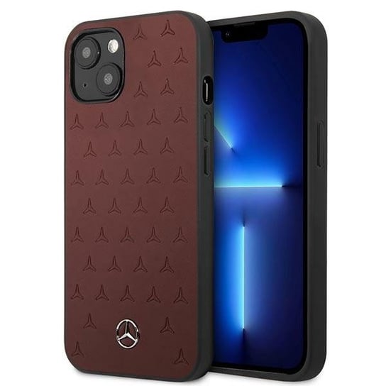 Mercedes MEHCP13MPSQRE iPhone 13 6,1" czerwony/red hardcase Leather Stars Pattern Mercedes