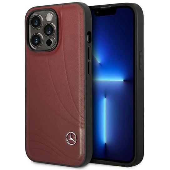 Mercedes Mehcp14L8Rolr Iphone 14 Pro 6.1" Czerwony/Red Hardcase Leather Wave Patern Mercedes