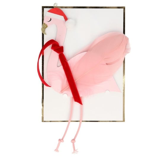 Meri Meri - Świąteczna kartka okolicznościowa - Jolly Flamingo Meri Meri