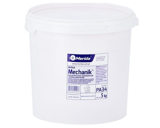 Merida PA34 Pasta do mycia silnie zabrudzonych rąk MECHANIK, wiadro 5 kg Merida