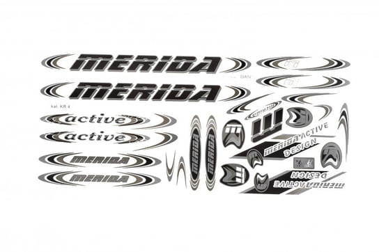 Merida, Zestaw naklejek KR4, czarno-grafitowy, 27 elementów Merida