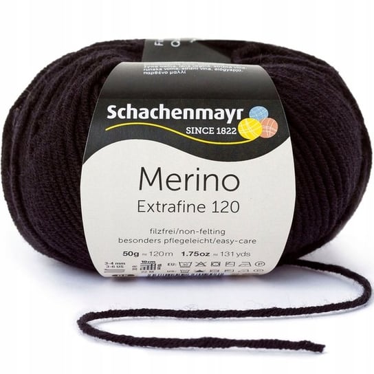 Merino Extrafine 120 Schachenmayr 00199 Czarny Schachenmayr