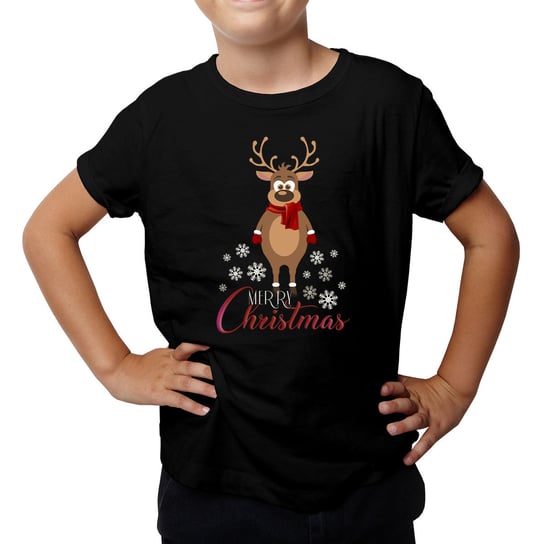 Merry Christmas - reniferek - koszulka dziecięca z nadrukiem Koszulkowy