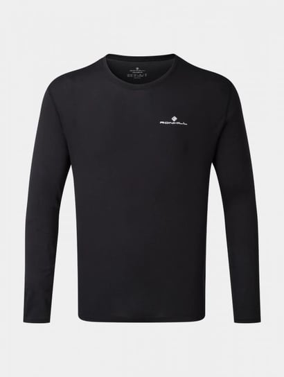 Męska Bluza sportowa Do Biegania Ronhill Men'S Core L/S Tee | Black / White - Rozmiar L RONHILL