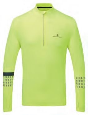 Męska Bluza sportowa Do Biegania Ronhill Men'S Tech Afterhours 1/2 Zip Tee | Yellow/Charcoal/Reflect Rozmiar L RONHILL