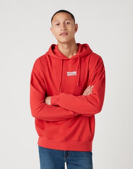 Męska Bluza Wrangler Hoodie Rococco Red W6E1Haxa4-L Inna marka