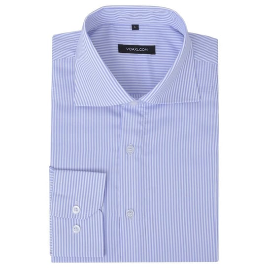 Męska koszula biznesowa biała w błękitne paski rozmiar M vidaXL