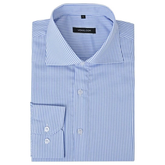 Męska koszula biznesowa biała w błękitne paski rozmiar S vidaXL