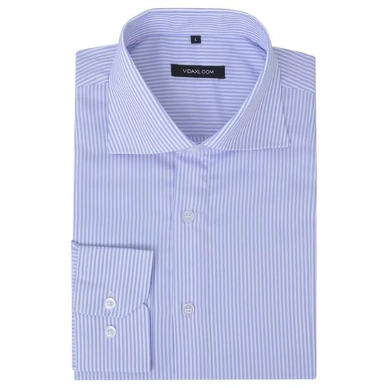 Męska koszula biznesowa biała w błękitne paski rozmiar XXL vidaXL