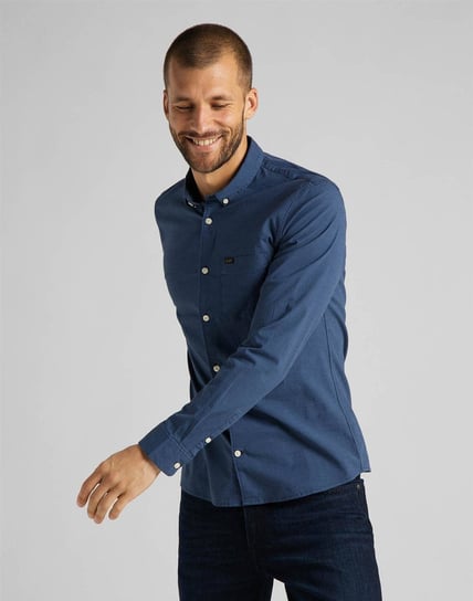 Męska Koszula Materiałowa Lee Slim Button Down Navy L66Xrt35-2Xl LEE