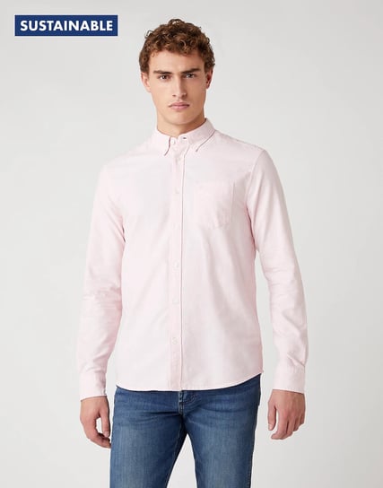 Męska Koszula Wrangler Ls 1 Pkt Button Down Silver Pink W5A3Bmxtu-L Wrangler