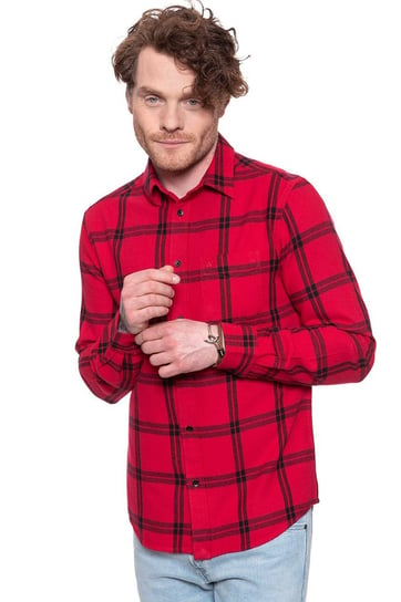 Męska Koszula Wrangler Ls 1Pkt Shirt Crimson Red W5A1T2X51-S Wrangler