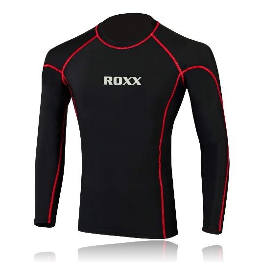 Męska koszulka do biegania ROXX Men Compression Shirt | CZARNO- CZERWONA XXL ROXX