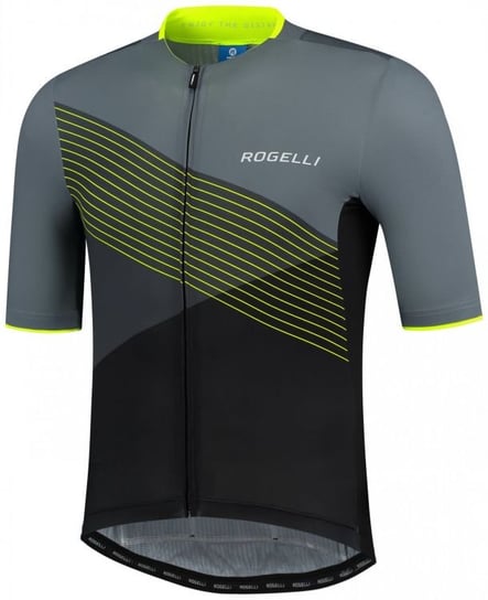 Męska koszulka rowerowa Rogelli Spike Jersey SS | BLACK/GREY/FLUOR XL Rogelli