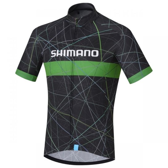 Męska Koszulka Rowerowa Shimano Team Jersey | Czarno-Zielone - Rozmiar M Shimano