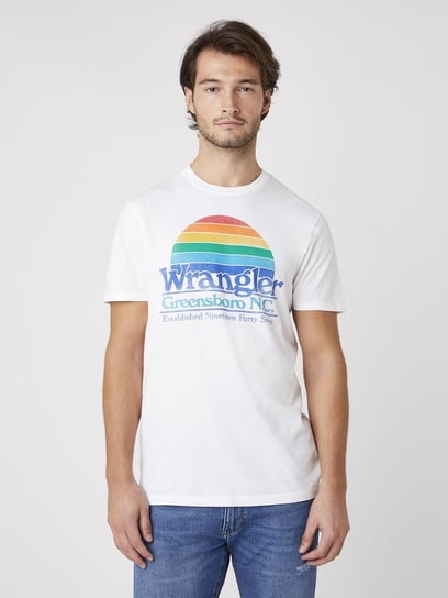 Męska Koszulka T-Shirt Wrangler Ss Graphic Tee White W7Aid3989-2Xl Inna marka