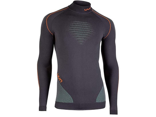 Męska koszulka termoaktywna UYN Evolutyon uw Turtle Neck Charcoal/Green/Orange sh 2021 UYN