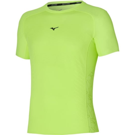 Męska koszulka z krótkim rękawkiem do biegania  Mizuno Aero Tee | LIME - Rozmiar L Mizuno