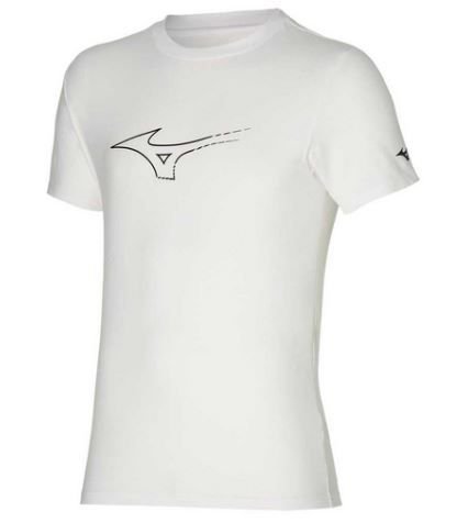 Męska koszulka z krótkim rękawkiem do biegania  Mizuno Athletic RB Tee | White - Rozmiar XXL Mizuno
