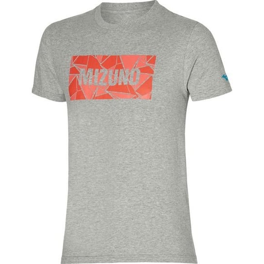 Męska koszulka z krótkim rękawkiem do biegania  Mizuno Athletic Tee | GRAY MELANGE - Rozmiar XXL Mizuno